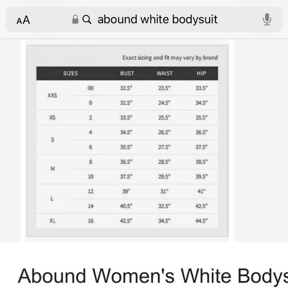NWOT Abound white bodysuit size S - Picture 10 of 10